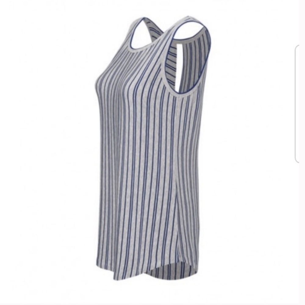 Cabi Ticker Tee Striped Blue and Gray Tank Top - Picture 2 of 16